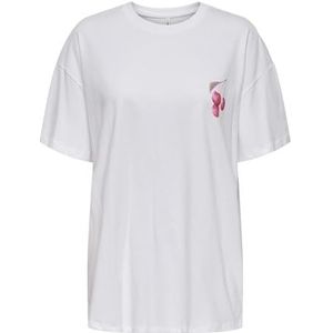 Onlvivvi Life S/S Lovely Top Box JRS, wit (bright white), M