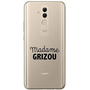 Zokko Beschermhoes voor Huawei Mate 20 Lite Madame Grizou – zacht, transparant, inkt wit