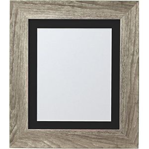 FRAMES BY POST Hygge Fotolijst, kunststof glas, grijze as met zwarte steun, 50 x 40 cm Afbeeldingsformaat 16 x 12 inch