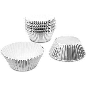 100 stuks cake-papieren bekers muffin vormpjes bakvormen voor het bakken van cake (zilver)