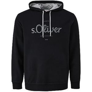 s.Oliver Sweatshirt voor heren met logoprint, zwart, XXL