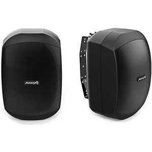 Audibax Ovo 4 Black – Passieve HiFi-luidspreker – IP65 luidspreker, 35 W, 100 V inline vermogen, wandhouder inbegrepen, luidspreker met woofer 100 V