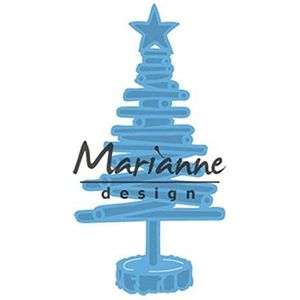 Marianne Design Creatables Tiny's kerstboom hout, metaal, blauw, 13 x 9,5 x 0,5 cm