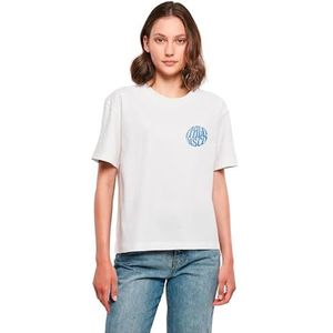 Miss Tee Dames T-shirt Italo Disco Tee, casual T-shirt met print voor vrouwen, oversized fit, maten XS - 5XL, wit, XL