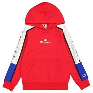 Champion Sweatshirt met capuchon voor kinderen en jongens, Vermiglion/wit (crd/wit/ny), 7-8 jaar