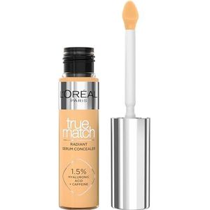 L'Oréal Paris True Match Radiant Serum Concealer - geschikt voor de gevoelige huid - verrijkt met 1,5% hyaluronzuur en cafeïne voor hydratatie en verfrissing - medium dekking - 6N - 11 ml