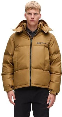 KARL LAGERFELD - Winterjas - Camel/Zwart - Gewatteerde Jas