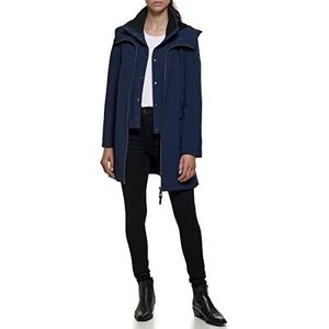 DKNY Outerwear Women's, Zipfront, met hoodie, marineblauw, S dames, Navy Blauw, S