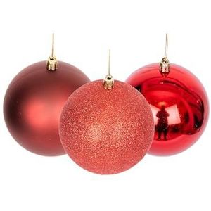 60 mm/6 stuks kerstballen onbreekbaar donkerrood, kerstboomdecoraties, balornamenten, ballen, hangende kerstdecoraties, vakantiedecoratie - glanzend, mat, glitter