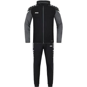 JAKO - Polyester Prestatietrainingspak Met Capuchon, Uniseks-Volwassene, Zwart/Antra Licht, L