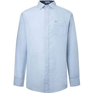 Pepe Jeans Heren Parker lang shirt, bleekmiddel blauw, S, Bleekmiddel Blauw, S