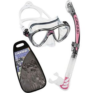 Cressi Big Eyes Evolution & Alpha Ultra Dry-Snorkelset met snorkel en duikbril, waterdicht duikmasker, anti-condens, anti-lek van gehard glas, premium Dry-snorkel voor volwassenen