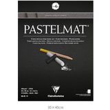 Clairefontaine 96050C tekenblok pastelmat (aan de bovenkant gelijmd, 12 vellen, 30 x 40 cm, 360 g, met 4 transparante tabbladen, speciaal karton ideaal voor pastel en krijt) antraciet