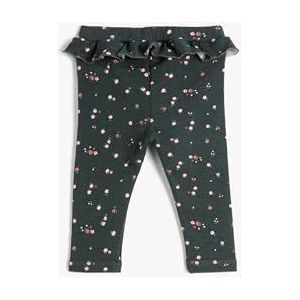Koton Babygirls Ruffled Flower Printed Detail Cotton Leggings, antraciet design (9d2), 18-24 Monate