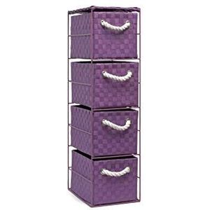 Arpan bewaareenheid met 4 laden, violet, paars, 4 dragers, 18 x 25 x 65 cm
