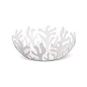 Alessi ESI01/21 Mediterraneo fruithouder van roestvrij staal, epoxyharsgelakt, wit, Ø 21 cm