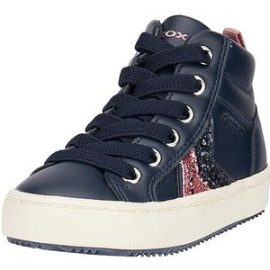 Geox J Kalispera Girl B Sneakers voor meisjes, Navy Dark Pink, 36 EU