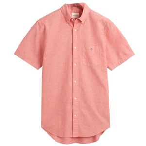 REG Cotton Linen SS Shirt, Sunset Pink, XL