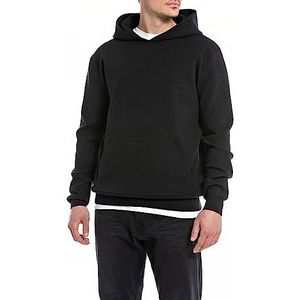 Replay Herenpullover met capuchon, relaxed fit, 098 Black, M