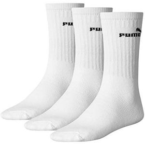 PUMA Unisex Sport 3p Crew Sock (Pack van 3) - Grijs, maat 2,5-5 (pak van 3), wit(wit-wit), 43-45 EU