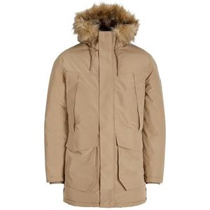 JACK & JONES Heren Jjcamp Faux Fur Parka Bf, Crockery, L, Crockery., L
