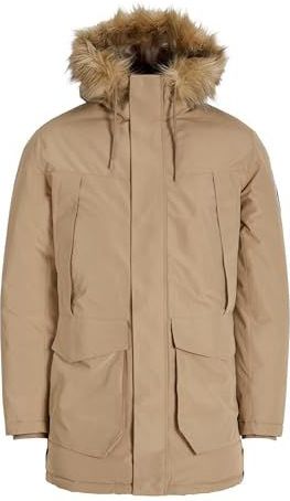 JACK & JONES Heren Jjcamp Faux Fur Parka Bf, Crockery, L, Crockery., L