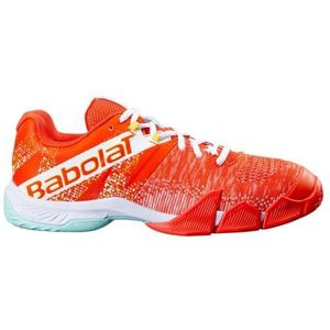 Babolat Tangerine Tango/White, Movea Men Padel schoenen, grip en demping, 2 krachtige riemen, ademende Ortholite-zool, Frans merk, EU 46, Tangerine Tango Wit, 46 EU