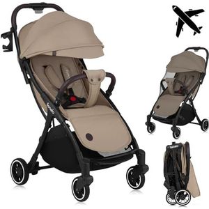 LIONELO Julie One Wandelwagen voor kinderen 0 tot 4 jaar/22kg Licht en opvouwbaar Rugleuningverstelling van zit- naar ligpositie en voetsteun Voetenzak Klamboe, Tas Wielen met schokdempers