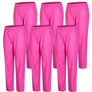 MISEMIYA - Verpakking met 6 stuks, uniseks, elastisch, uniformen, medische uniformen, Fuchsia, XL