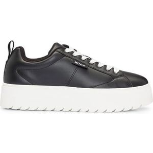 HUGO Dames Lyssa_Tenn_flt Sneaker, zwart, 3 UK, Zwart, 36 EU