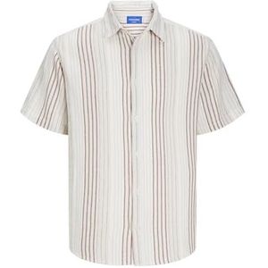 Jorjoshua Loose Weave Shirt Ss, Brandy Brown/Stripes:/Stripes, L