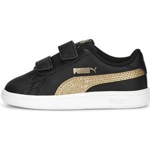 PUMA Smash V2 Metallics V Inf uniseks-baby Sneaker,Puma Black PUMA Gold PUMA White,20 EU