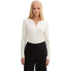 TOM TAILOR T-shirt met lange mouwen voor dames, 10315 - Whisper White, XL