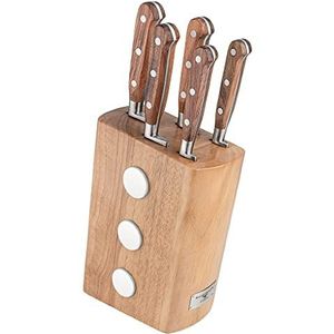 Rockingham Forge 6-delige messenblokset - 5 keukenmessen & blok, volledig gesmeed, palissander handgrepen