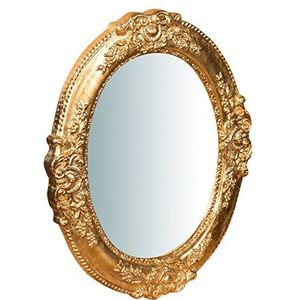 Biscottini Spiegel goud 40x32x2 cm Made in Italy | wandspiegel hout | spiegel lang horizontaal en verticaal | wandspiegel groot voor het huis