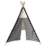 Rebecca Mobili Indian Tent Game Kinderen Wit Zwart Hout Katoen Bimbo Meisjes Slaapkamer (Code RE6311), 120xx145 cm