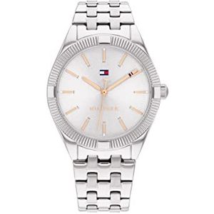 Tommy Hilfiger Analoge Quartz Horloge voor Vrouwen met Zilveren Roestvrij Stalen Armband - 1782548, Zilver Wit, armband