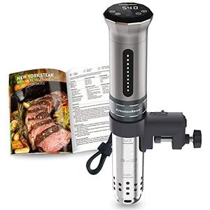 KitchenBoss Sous Vide Roner Kitchen met lage temperatuur slow cooker professionele thermocirculator IPX7 waterdicht, timer met touchscreen, zilver