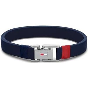 Tommy Hilfiger Herenarmband CASUAL roestvrij staal, leer, textiel 32013044, Eén maat, roestvrij staal