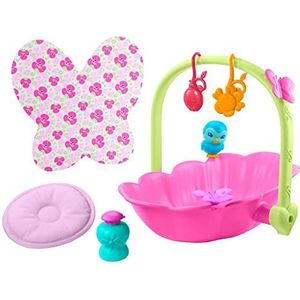 My Garden Baby HBH46 - 2-in-1 bad & bed speelset (29,2 cm), met accessoires zoals zeep, kussens, mobielen en meer, vanaf 2 jaar,Veelkleurig