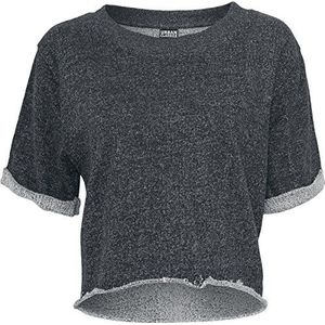 Urban Classics Dames Dames Melange Cropped Short Sleeve Crew Pullover, meerkleurig (Blk/Gry 00029), XL