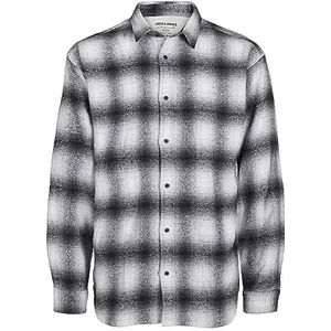 Jack & Jones JORCARL Check Rush Relaxed Shirt LS BLK hemd, helder wit, XL