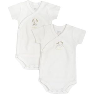 Chicco Set van twee body's met korte mouwen, uniseks, Natuurlijk., 9 Maanden