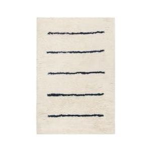 Safavieh KNY750, Marokkaans geïnspireerd handgeknoopt rechthoekig tapijt, Kenya Collection, KNY750, in ivoor/marineblauw, 160 x 229 cm voor woonkamer, slaapkamer of elke binnenruimte
