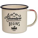 Gentleman 's Hardware crème emaille beker, wit