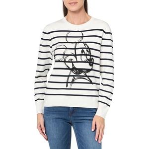 Desigual JERS_My Mickey Sweater voor dames, wit, XL