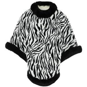IMALA Gestreepte cape pullover sweater voor dames, zwart, One Size