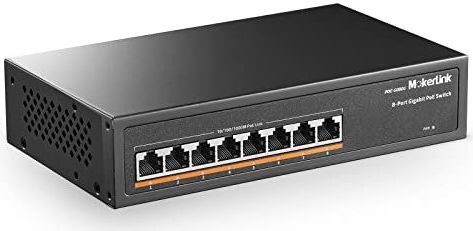 MokerLink - 8 Poorten - Gigabit PoE Switch - Metaal - 120 W, Plug and Play, Ventilatorloos