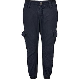 Urban Classics Jongensbroek, cargo, joggingbroek met elastische manchetten, van katoenen keperstof, verkrijgbaar in 2 kleuren, maten 110/116-158/164, Donkerblauw, 110/116 cm