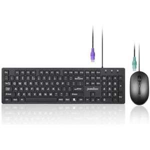 Perixx - PERIDUO-117P - Bekabeld Toetsenbord en Muiscombo - Zwart - Volledige Grootte Lay-out